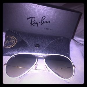 Ray Ban RB 3025JM Aviator Full Color - White