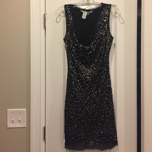 Sexy sequin short black dress