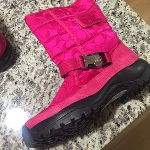 Brand new pink Coach snow boots!