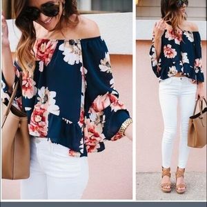 Off shoulder floral top