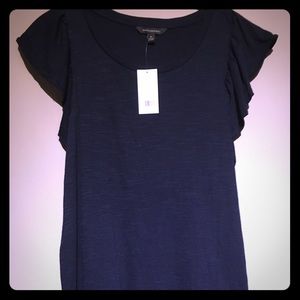 Navy blue flutter sleeve tee