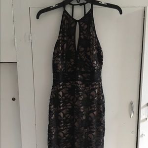 Black/Nude lace cocktail dress