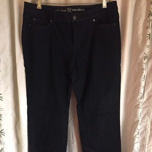 Vera Wang black straight jeans- like new!