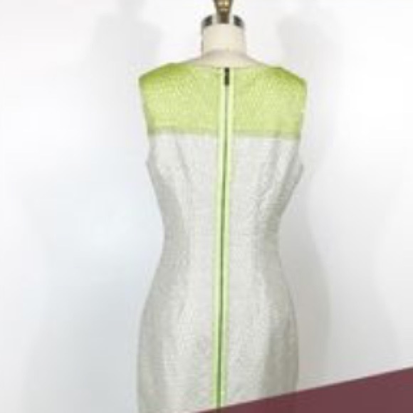 Tahari beige and light green dress - Picture 7 of 7