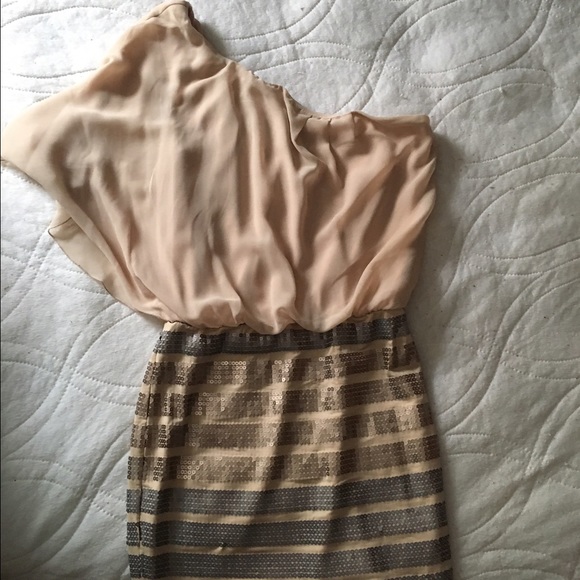Off the shoulder beige one piece dress