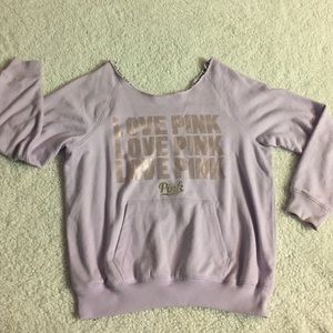 VS Pink Off the Shoulder Sweatshirt