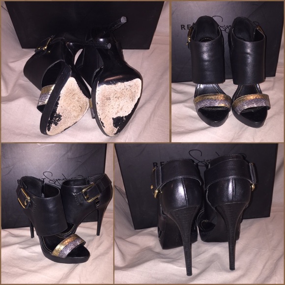 Report Signature Black Leather Open Toe Sandal - Picture 3 of 4