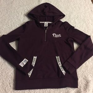 VS Pink Maroon Quarter Zip