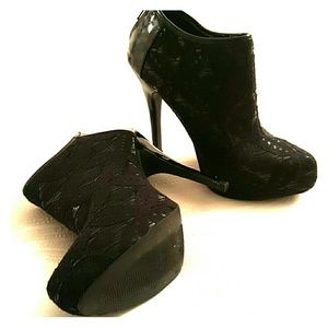 Black lace heels