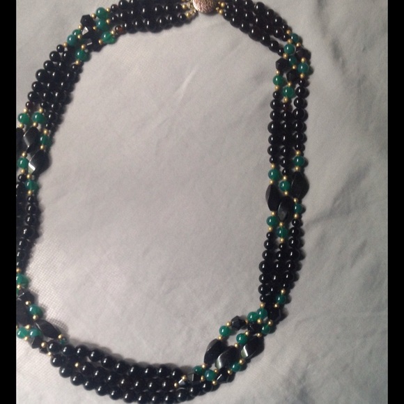 Vintage heavy natural stone (Quartz?) necklace - Picture 4 of 4