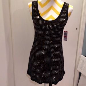 NWT Black gold studded tank top
