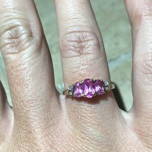 Pink Sapphire Ring, 10k Yellow Gold