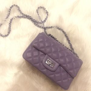 Lavender leather handbag