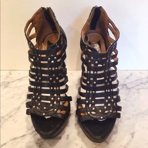 Boutique 9 Caged Leather 'Grayson' Platform Heels