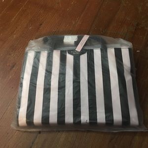 Black and pink striped VS tote