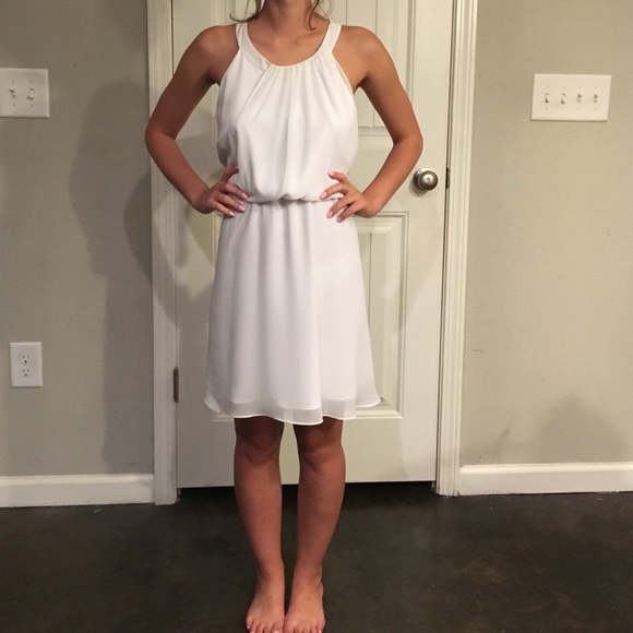 White chiffon dress
