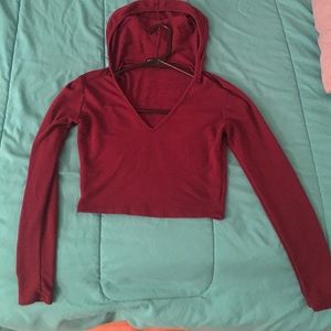 Burgundy fashion nova crop top sweater