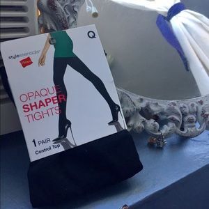 Control Top Opaque shaper tights- Size Q by Hanes