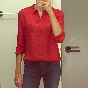 Silk blouse with gingham print