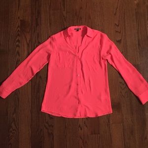 Hot Pink Button Up Blouse
