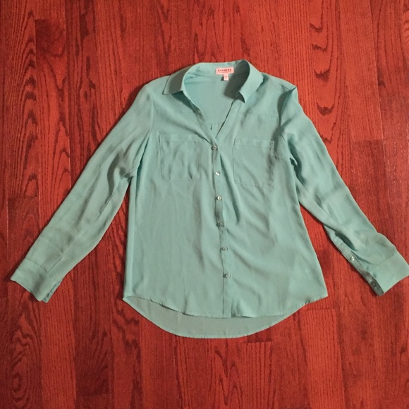 Teal Button Up Blouse