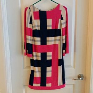 Pattern Long Sleeve Dress