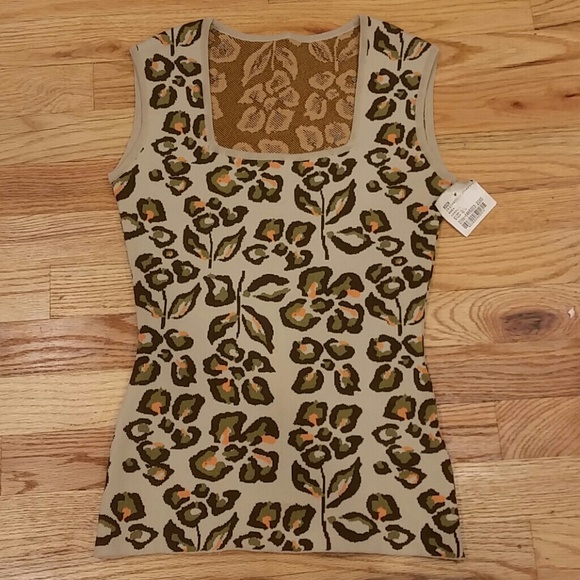 MSGM thick floral knit sheath top- sz S