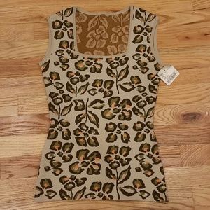 MSGM thick floral knit sheath top- sz S