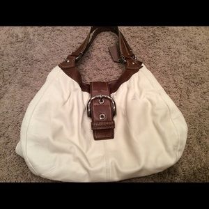 Coach Soho White Leather Buckle Purse
