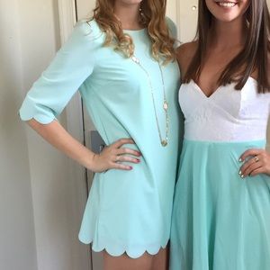 Tobi scalloped shift dress