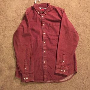 Supreme bergandy denim long sleeve