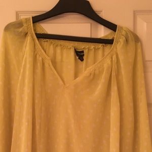 Yellow polka dot blouse from Lane Bryant