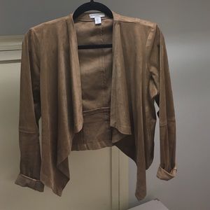 Drapey tan suede jacket