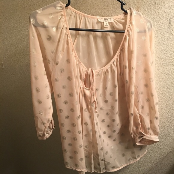 Ezra blouse with gold polka dots
