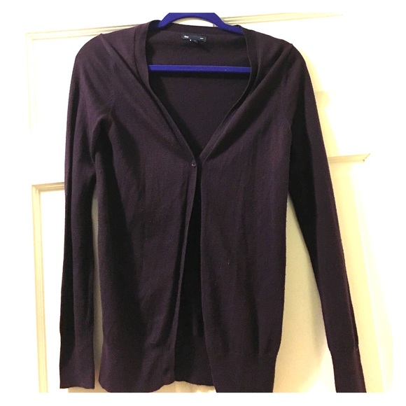 Gap, deep purple button down cardigan