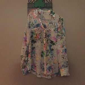 Sheer collar shirt