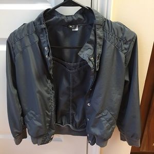Cropped bomber jacket