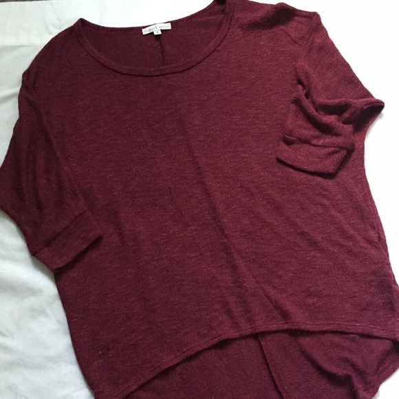 Burgundy Hi Lo Dolman - Picture 2 of 2