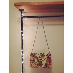 NWT Floral Embroidered Envelope Clutch