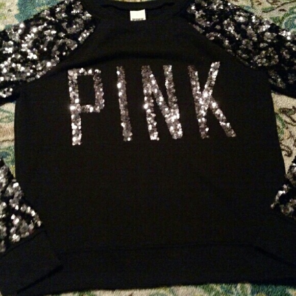 Rare Victoria secret pink sequin cheetah crew