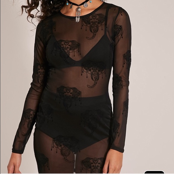 Super cute mesh elephant print dress