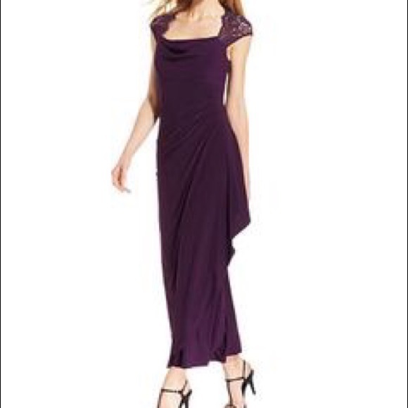 Plum evening dress