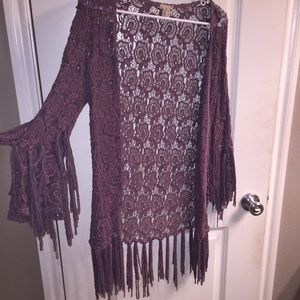 Gimmicks lace plum cardigan