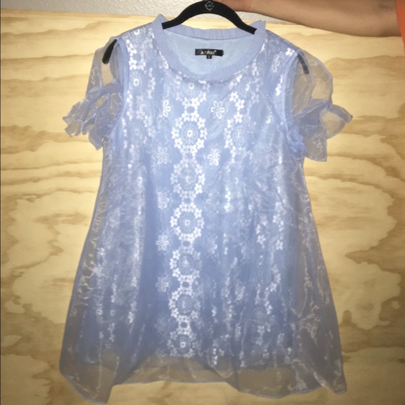 light blue designer dress, brand new, never worn
