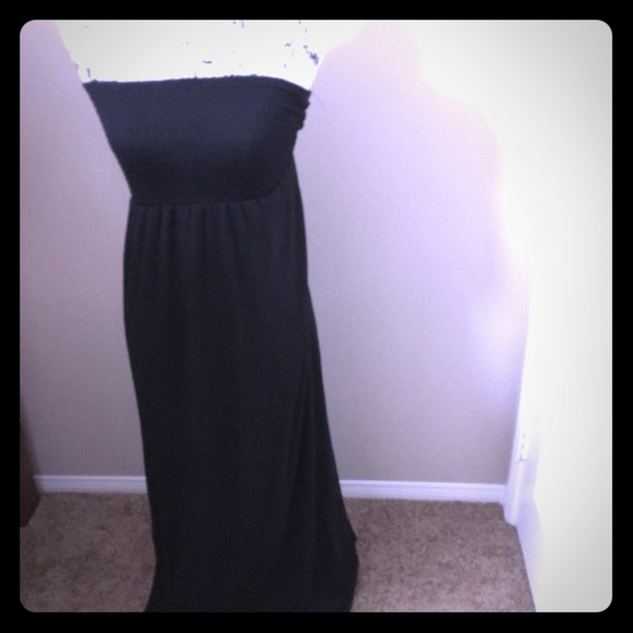 Black strapless maxi dress