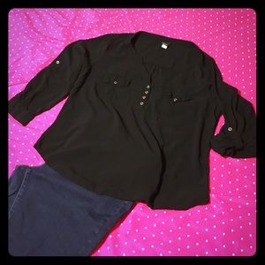 Torrid black georgette pullover blouse