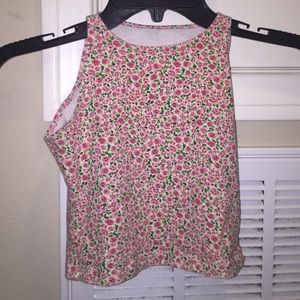 Rose print American Aparrel Crop Top