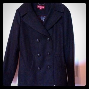 Black wool pea coat