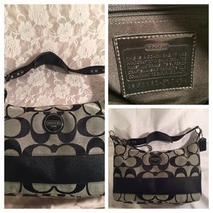 Coach black and white shoulder bag