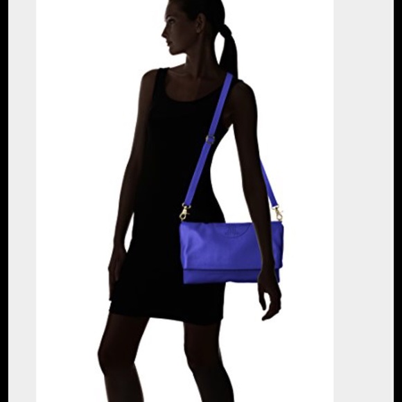Authentic Tory Burch Blue Kipp foldover crossbody - Picture 2 of 4